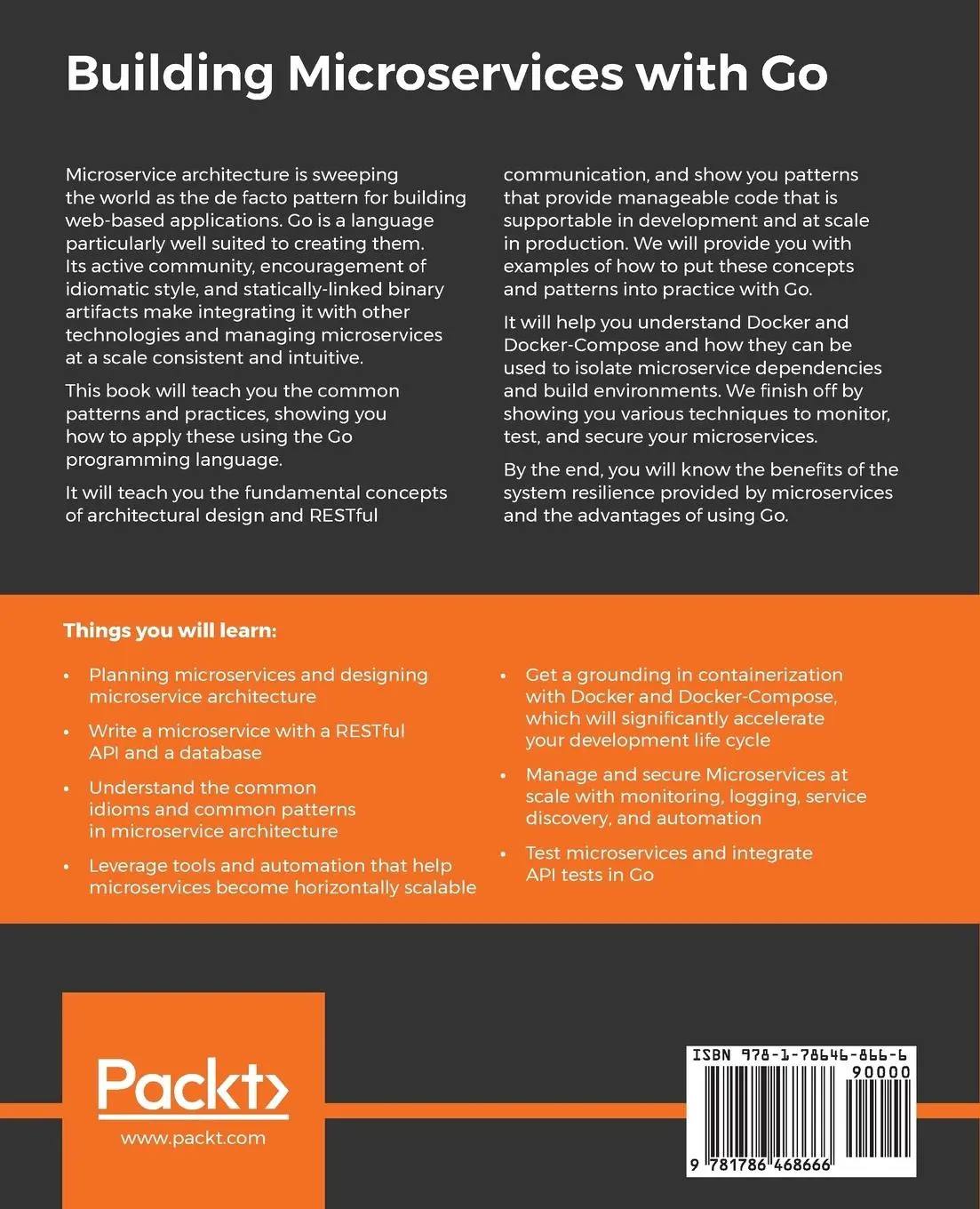 Rückseite: 9781786468666 | Building Microservices with Go | Nic Jackson | Taschenbuch | Englisch