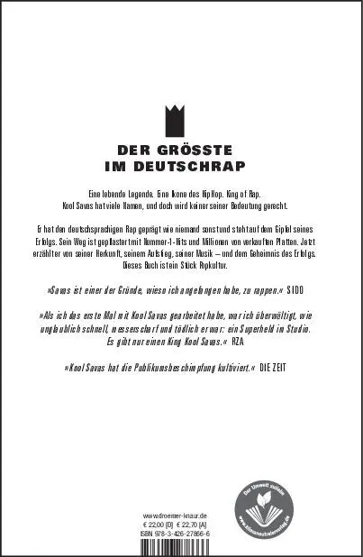 Rückseite: 9783426278666 | King of Rap | Die 24 Gesetze | Kool Savas | Buch | 368 S. | Deutsch