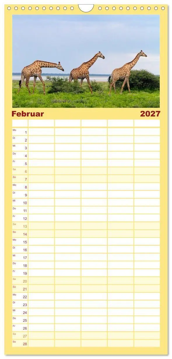 Bild: 9783594348666 | Familienplaner 2027 - Afrikas Tierwelt: Giraffen mit 5 Spalten...
