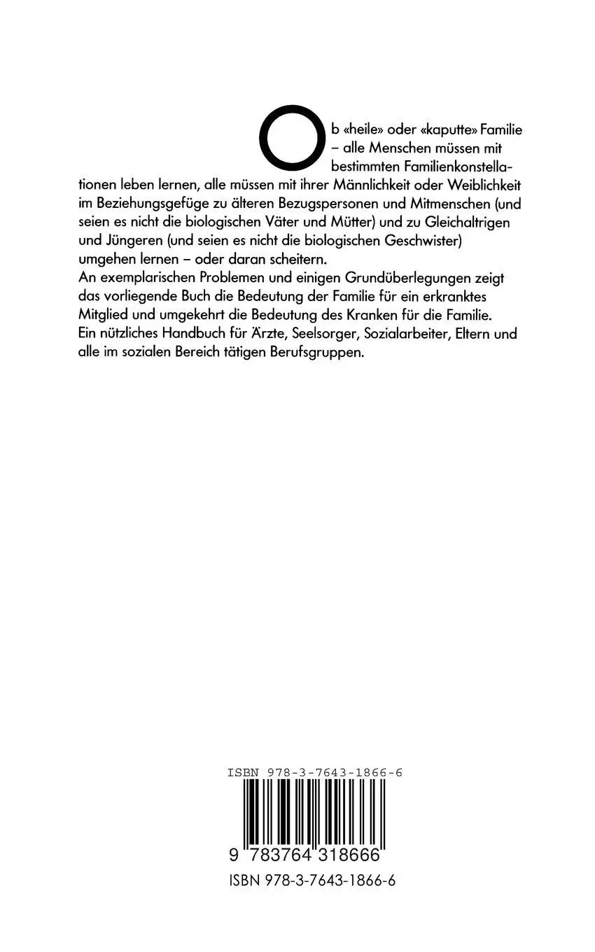 Rückseite: 9783764318666 | Die Familie: Risiken und Chancen | Eine therapeutische Orientierung