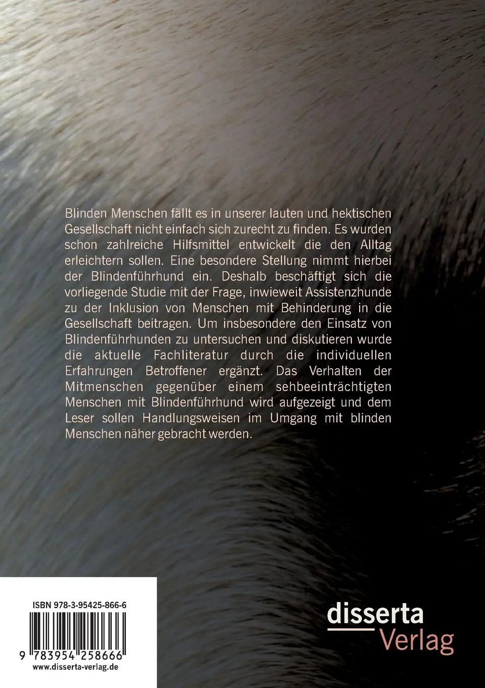 Rückseite: 9783954258666 | Die Rolle von Assistenzhunden bei der Inklusion von Menschen mit...
