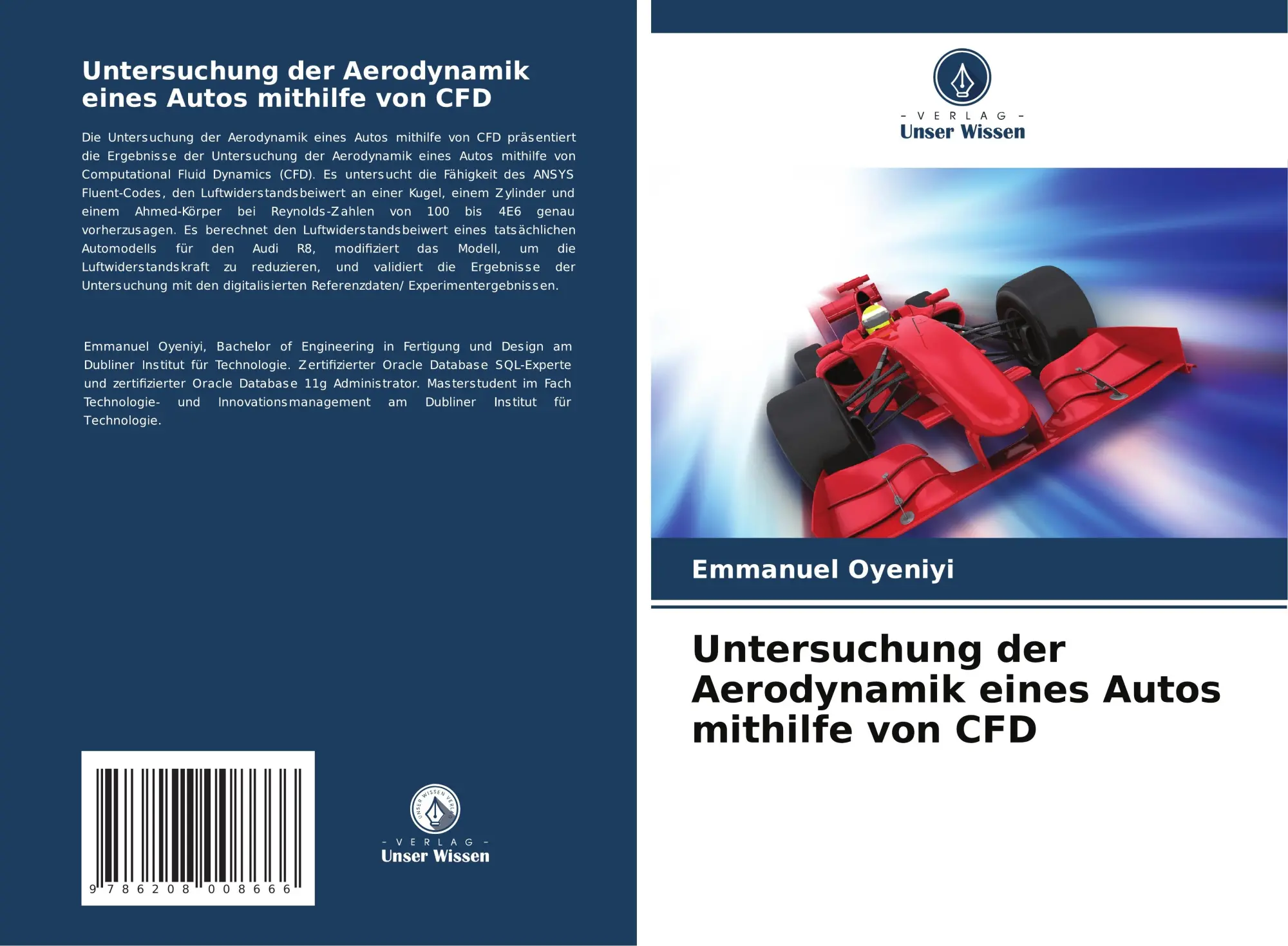 Cover: 9786208008666 | Untersuchung der Aerodynamik eines Autos mithilfe von CFD | Oyeniyi