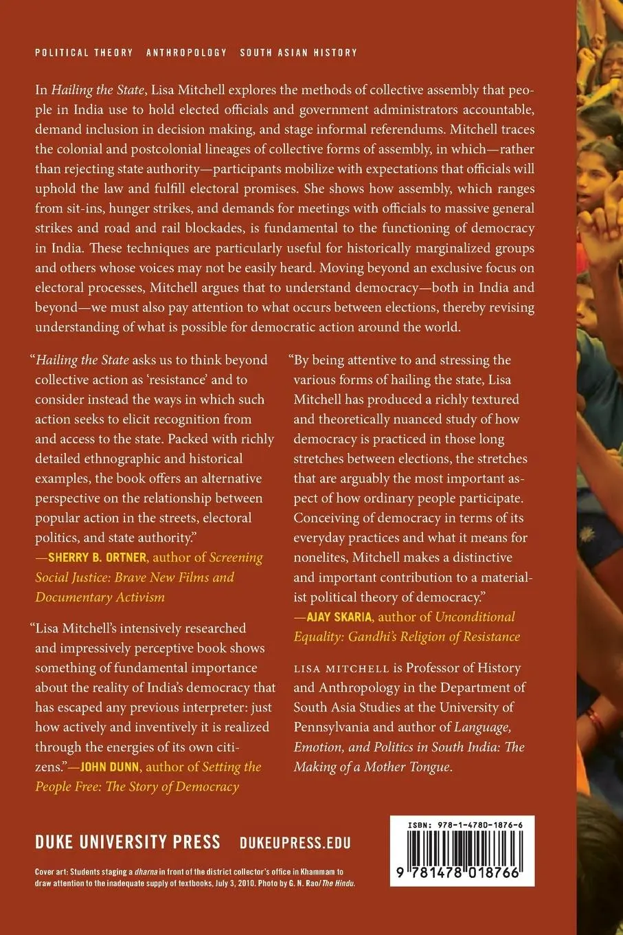 Rückseite: 9781478018766 | Hailing the State | Indian Democracy between Elections | Lisa Mitchell