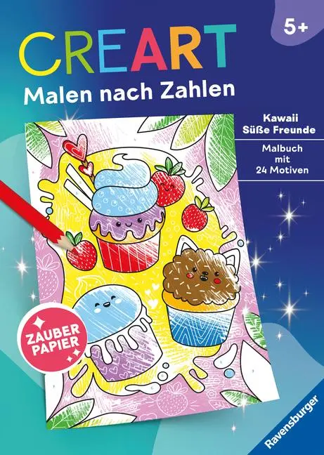 Cover: 9783473488766 | CreArt Malen nach Zahlen ab 5 - Zauberpapier: Kawaii Süße Freunde