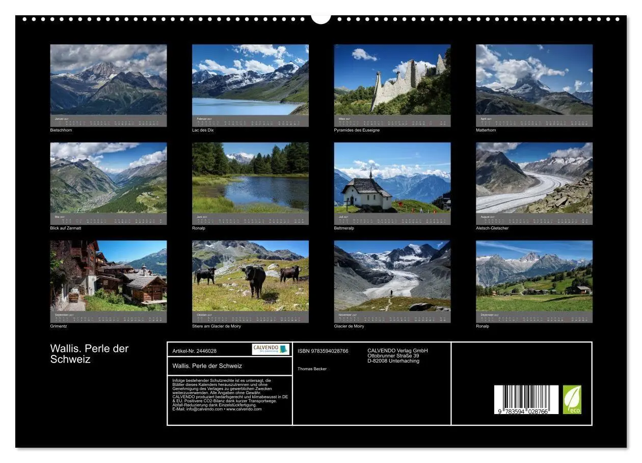 Bild: 9783594028766 | Wallis. Perle der Schweiz (hochwertiger Premium Wandkalender 2027...