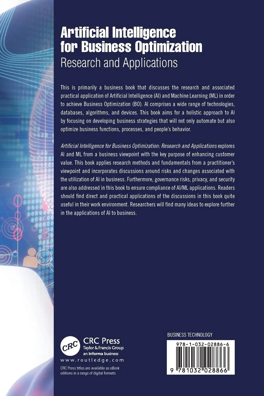 Rückseite: 9781032028866 | Artificial Intelligence for Business Optimization | Unhelkar (u. a.)