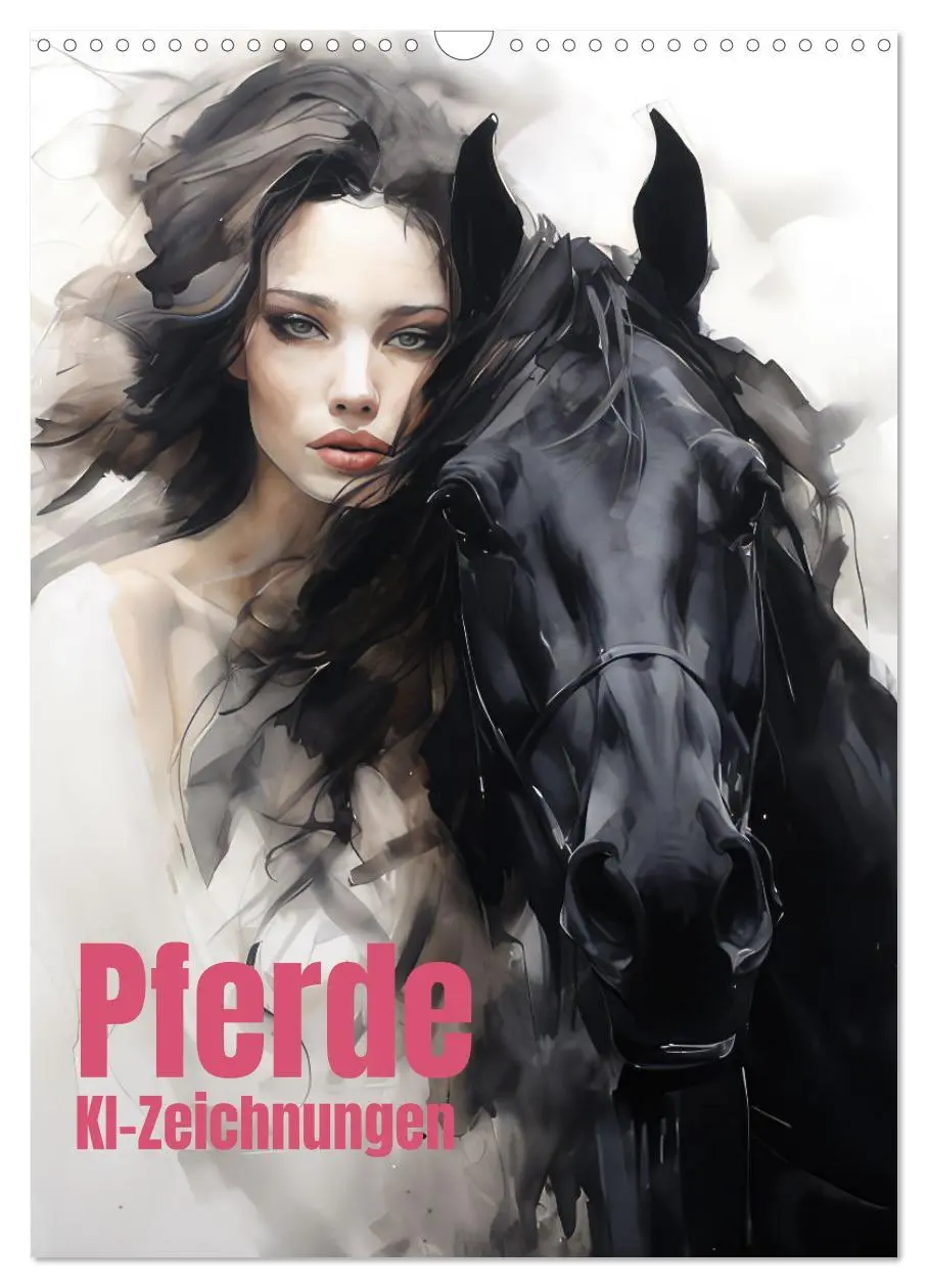 Cover: 9783516278866 | Pferde - KI-Zeichnungen (Wandkalender 2026 DIN A3 hoch), CALVENDO...