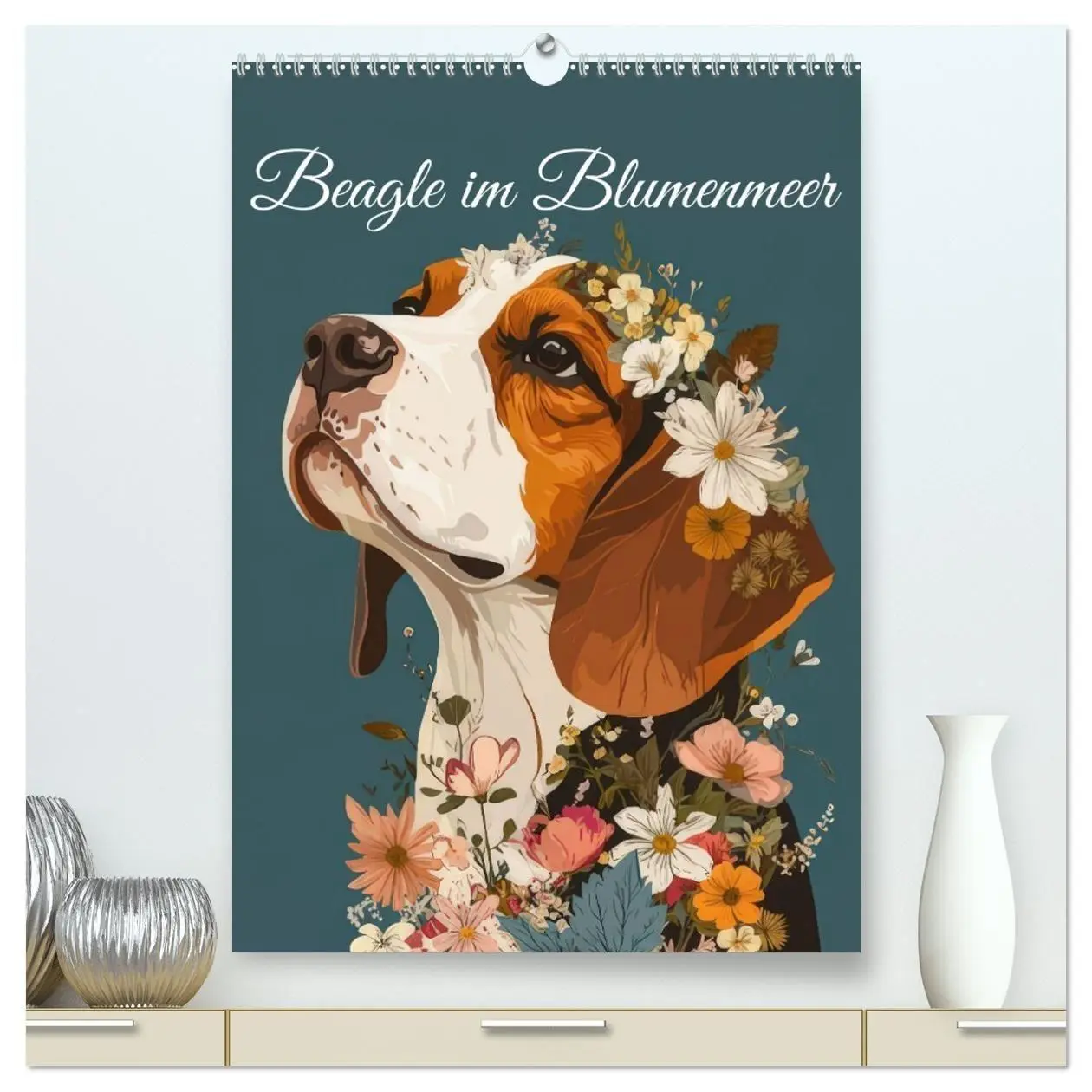 Cover: 9783516658866 | Beagle im Blumenmeer (hochwertiger Premium Wandkalender 2026 DIN A2...