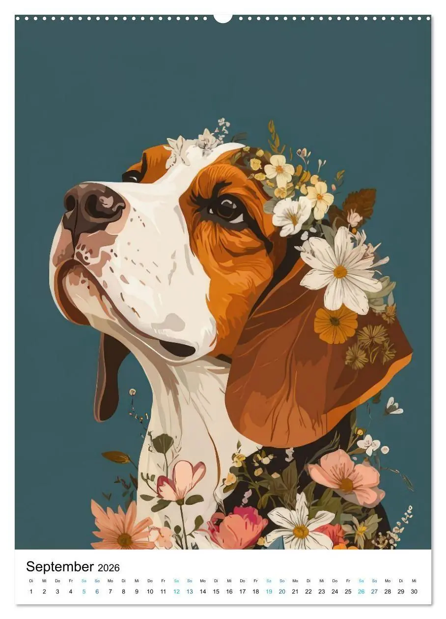 Bild: 9783516658866 | Beagle im Blumenmeer (hochwertiger Premium Wandkalender 2026 DIN A2...