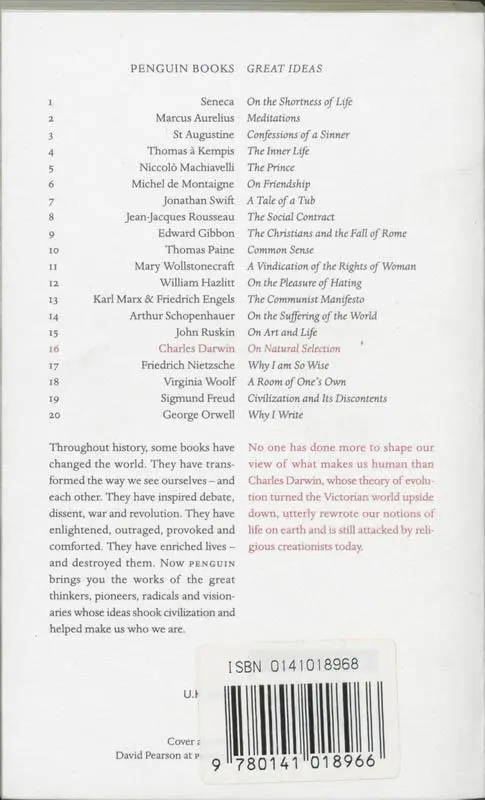 Rückseite: 9780141018966 | On Natural Selection | Charles Darwin | Taschenbuch | Englisch | 2004