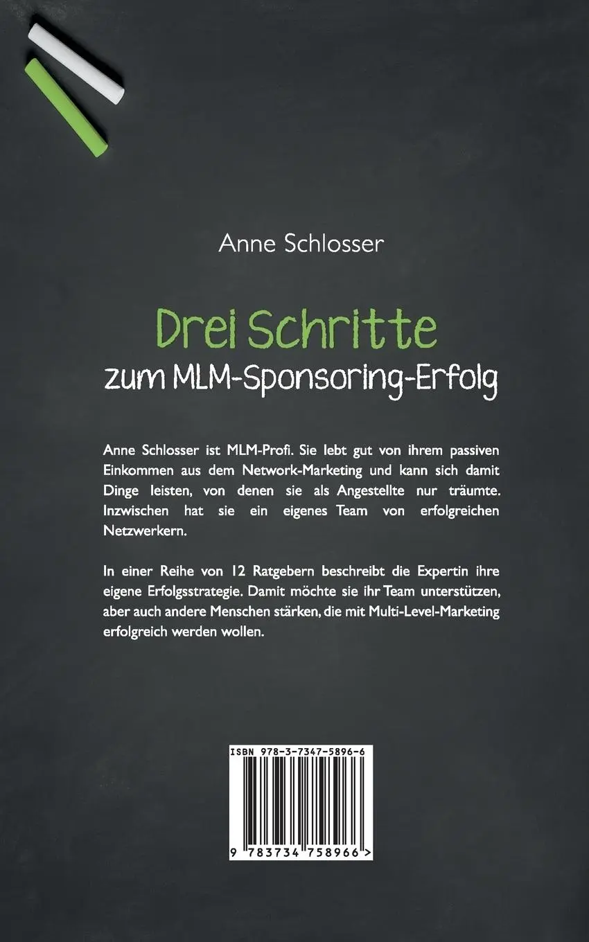 Rückseite: 9783734758966 | Drei Schritte zum MLM-Sponsoring-Erfolg | Anne Schlosser | Taschenbuch