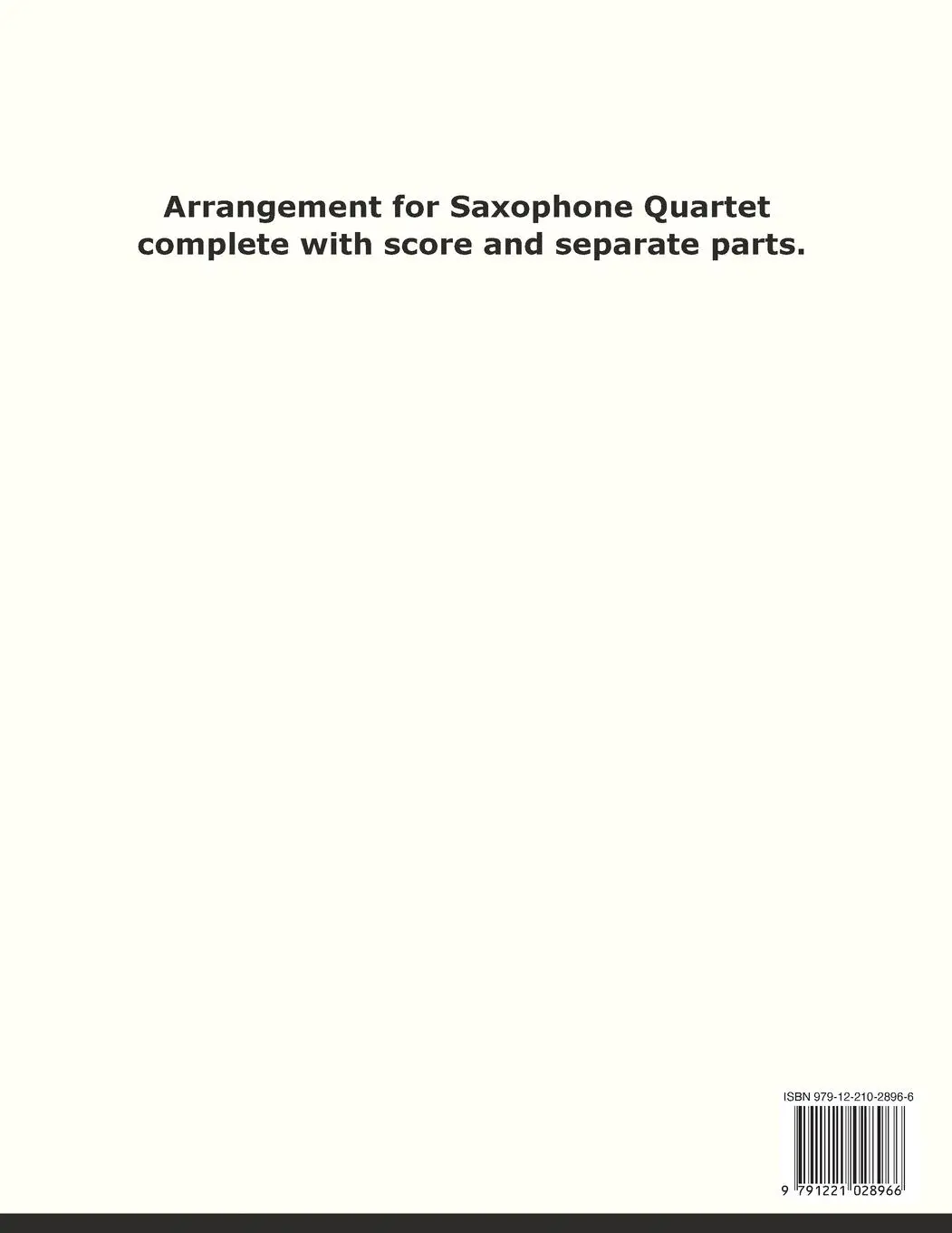 Rückseite: 9791221028966 | Moment for Morricone for Saxophone Quartet | Ennio Morricone | Buch