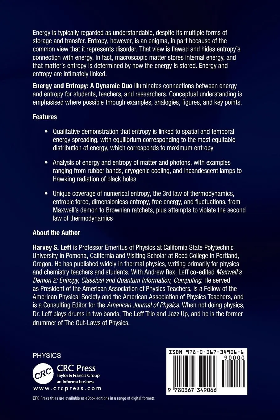 Rückseite: 9780367349066 | Energy and Entropy | A Dynamic Duo | Harvey S. Leff | Taschenbuch