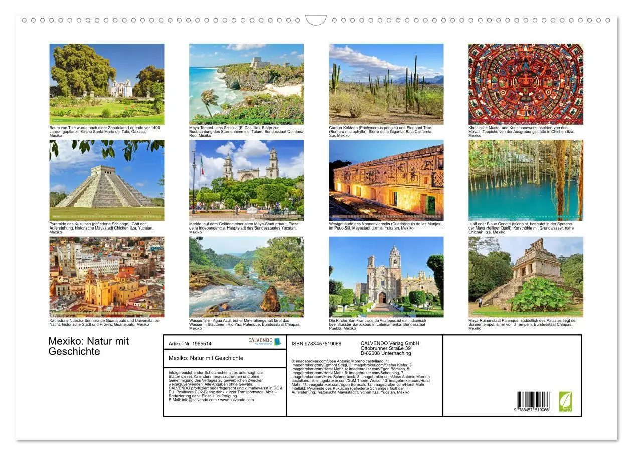 Bild: 9783457519066 | Mexiko: Natur mit Geschichte (Wandkalender 2026 DIN A2 quer),...