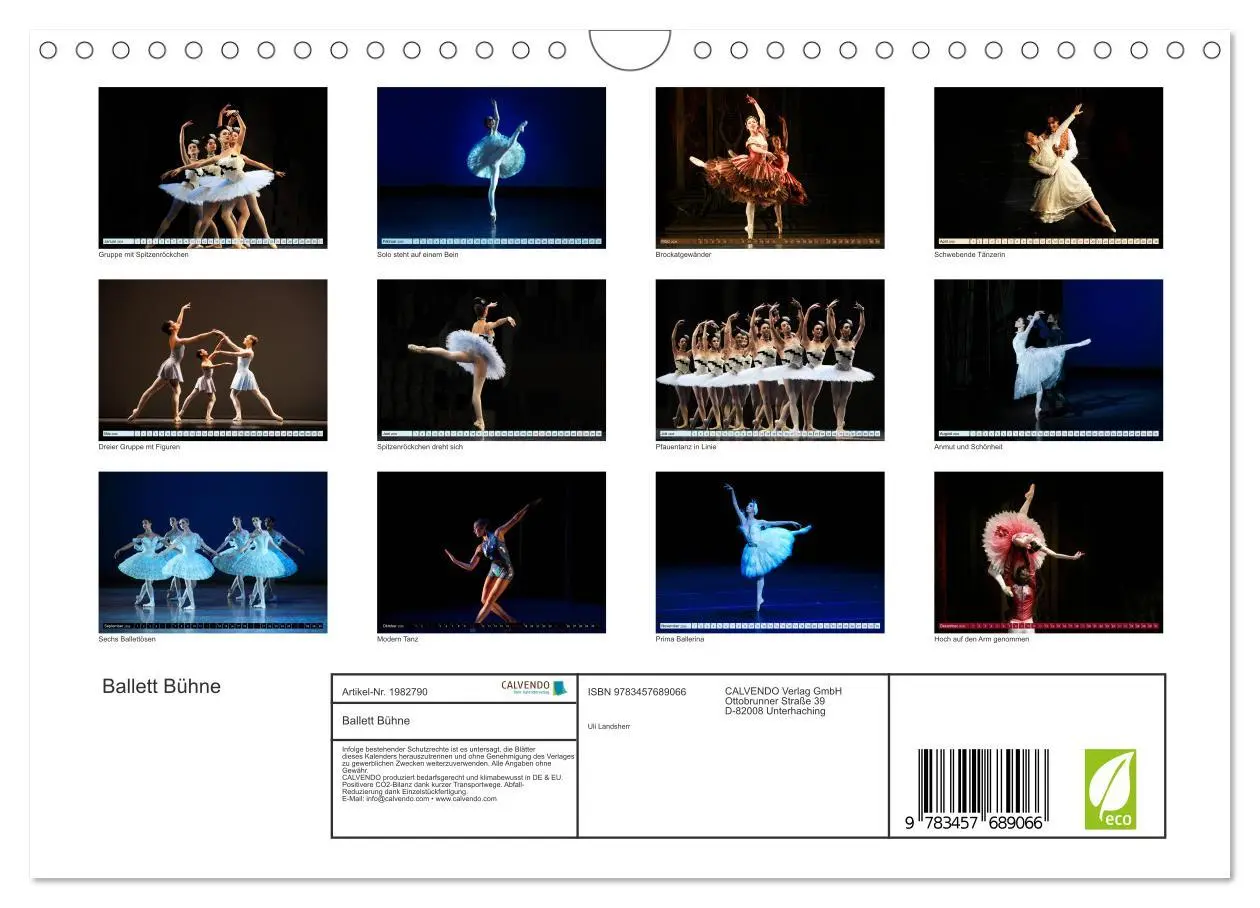 Bild: 9783457689066 | Ballett Bühne (Wandkalender 2026 DIN A4 quer), CALVENDO Monatskalender