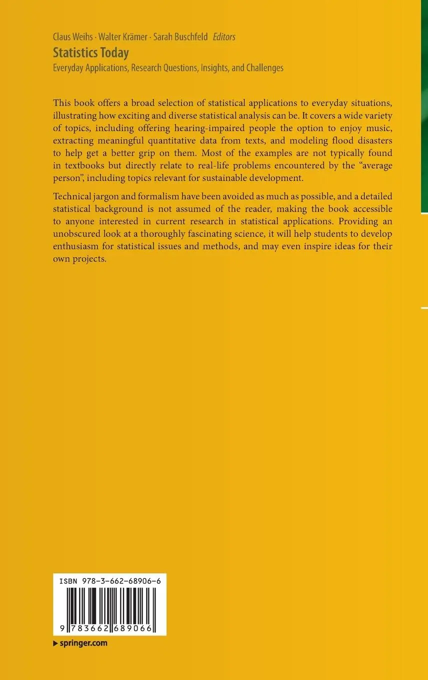 Rückseite: 9783662689066 | Statistics Today | Claus Weihs (u. a.) | Buch | xxi | Englisch | 2024