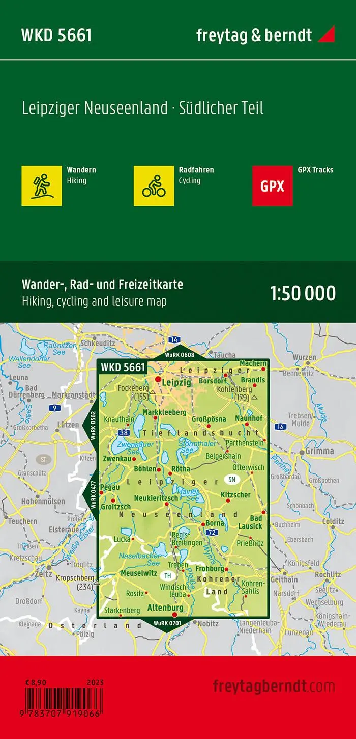 Rückseite: 9783707919066 | freytag &amp; berndt Wanderkarte WKD 5661 Leipziger Neuseenland -...