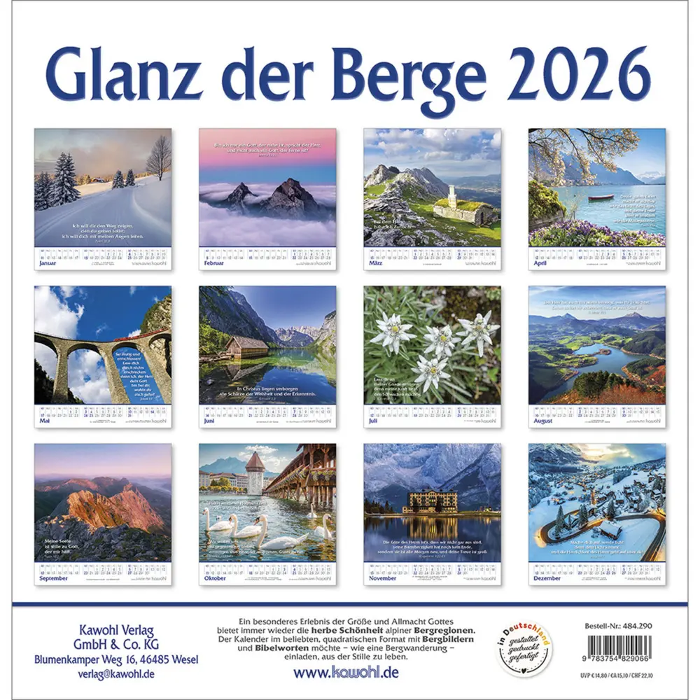 Bild: 9783754829066 | Glanz der Berge 2026 | Wandkalender mit Bergbildern und Bibelworten