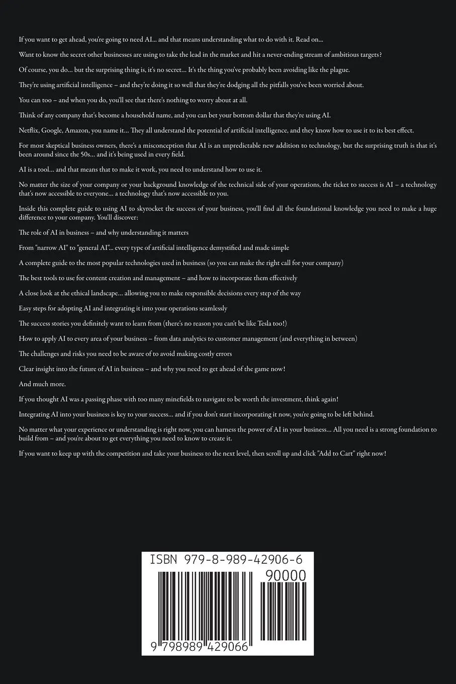 Rückseite: 9798989429066 | Artificial Intelligence For Business | B. B. Jankoski | Taschenbuch