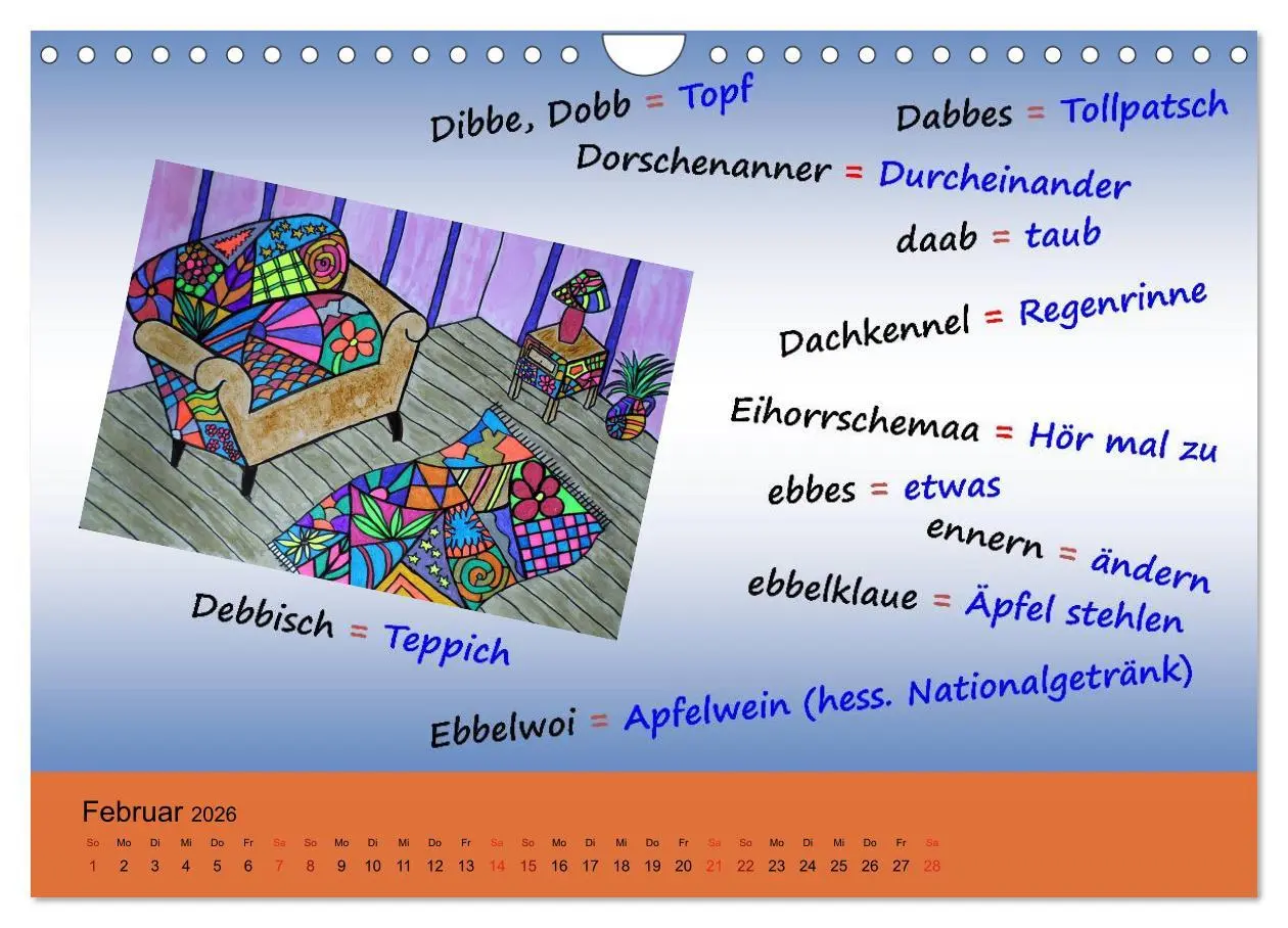 Bild: 9783457989166 | De Hessisch-Kalenner - hessisch babbele lerne in aam Johr...