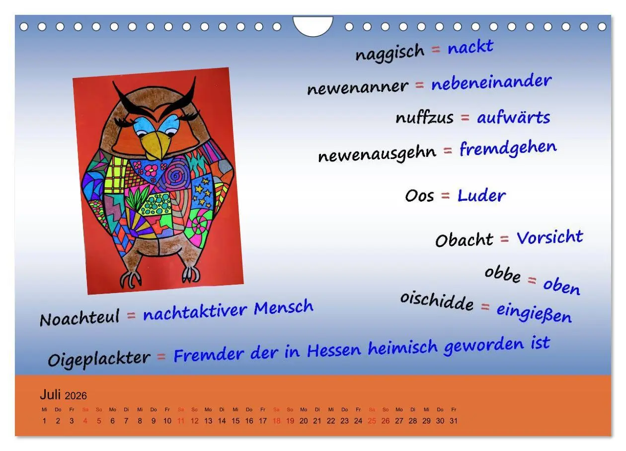 Bild: 9783457989166 | De Hessisch-Kalenner - hessisch babbele lerne in aam Johr...