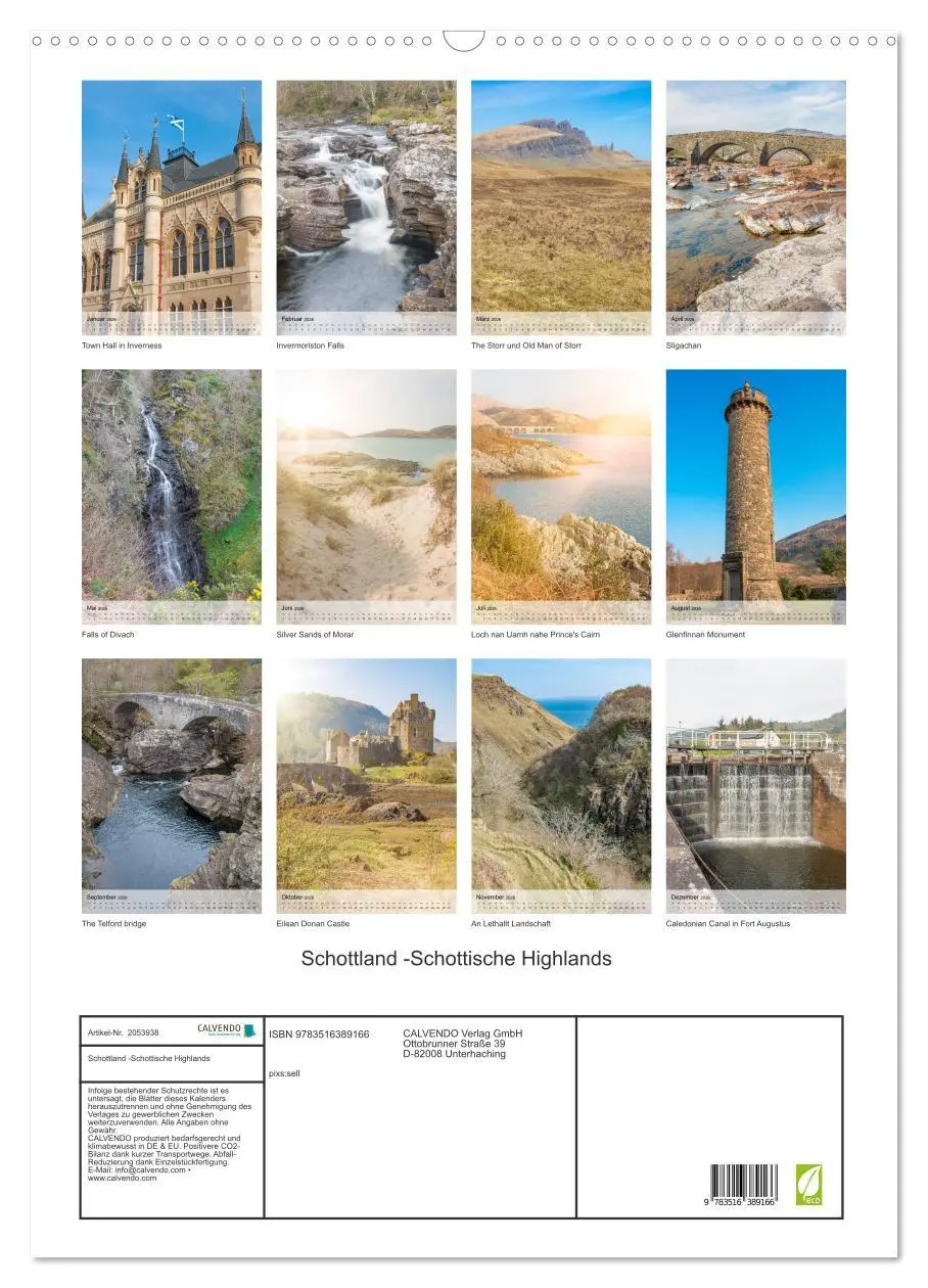 Bild: 9783516389166 | Schottland -Schottische Highlands (Wandkalender 2026 DIN A2 hoch),...
