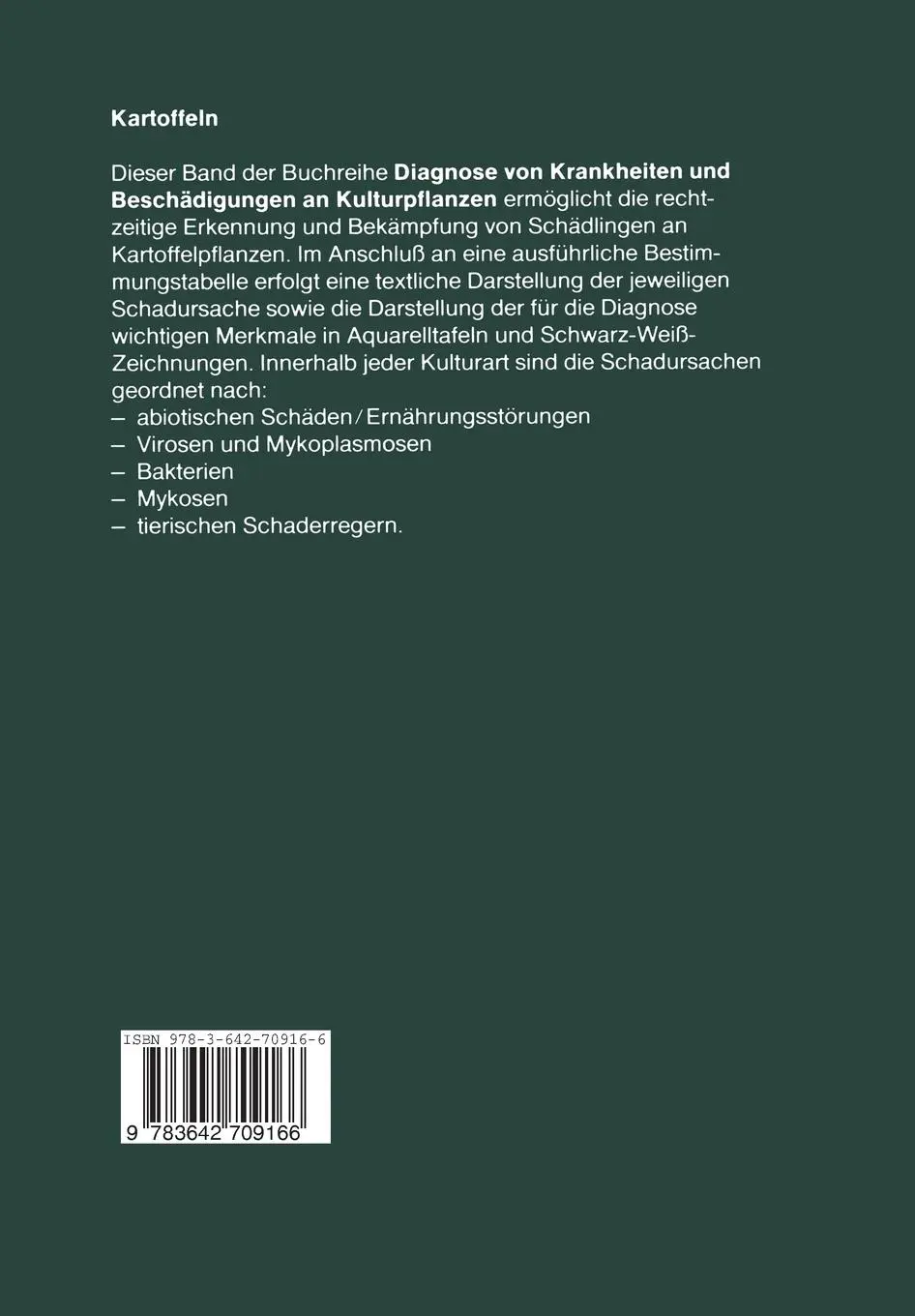 Rückseite: 9783642709166 | Kartoffeln | Helmut Kleinhempel (u. a.) | Taschenbuch | 136 S. | 2013