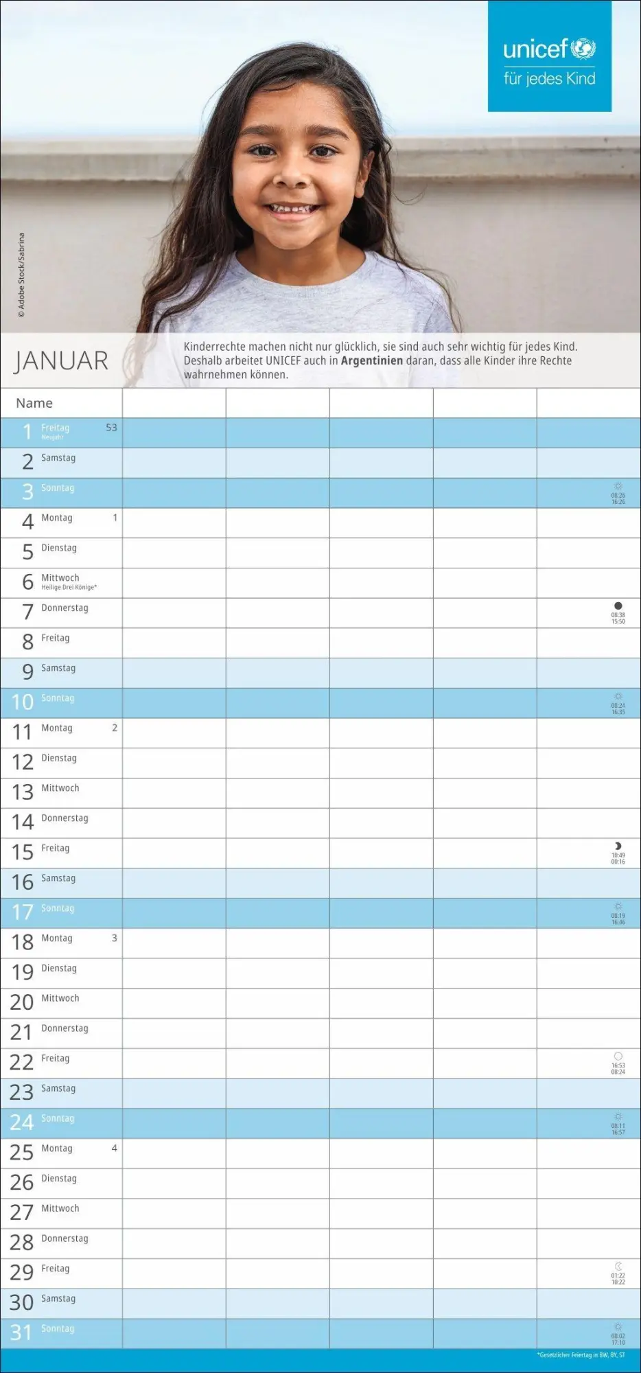 Bild: 9783756419166 | Unicef Familienplaner 2027 | Kalender | 13 S. | Deutsch | 2027 | Heye