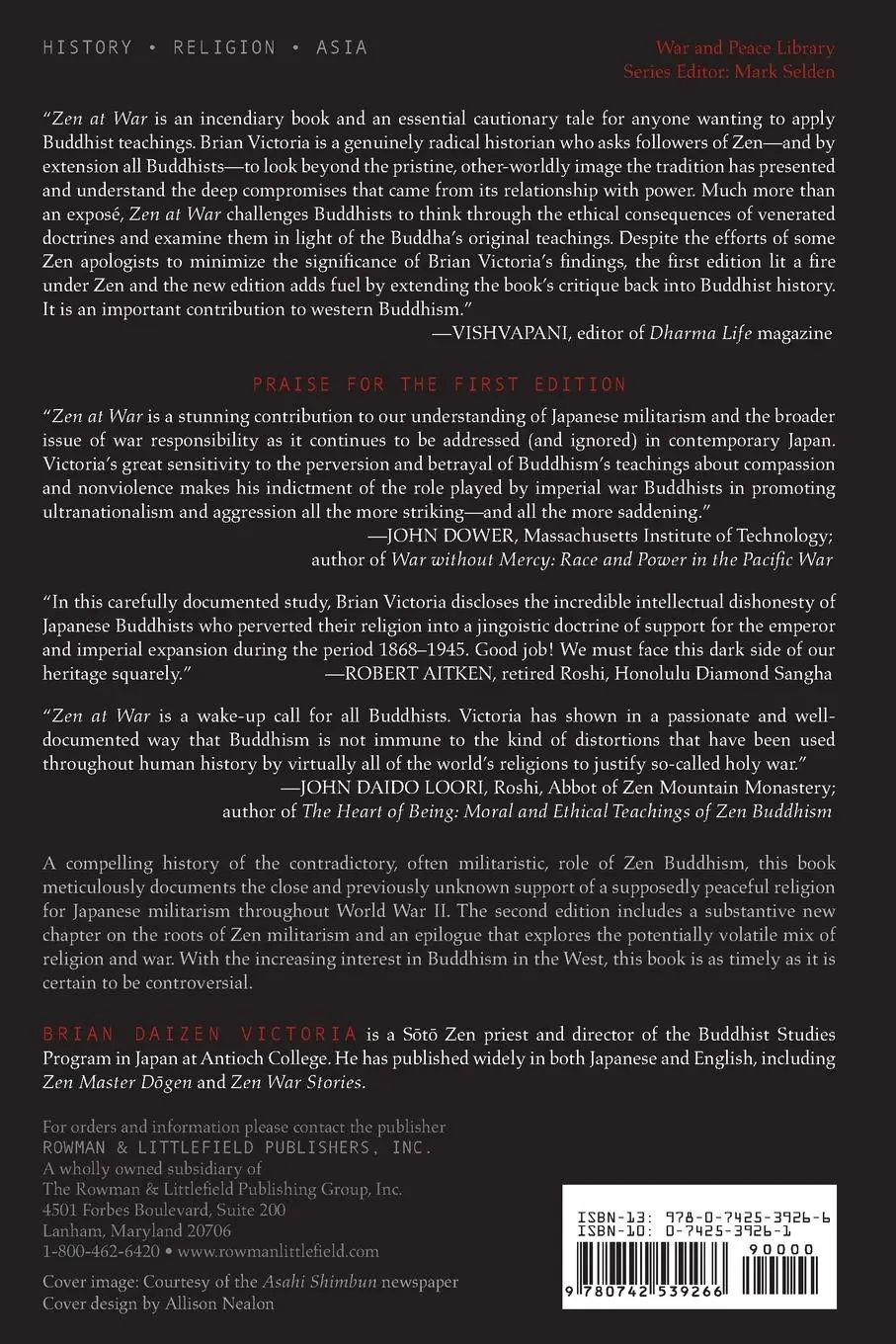 Rückseite: 9780742539266 | Zen at War | Brian Daizen Victoria | Taschenbuch | Englisch | 2006