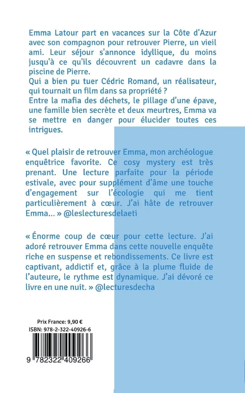 Rückseite: 9782322409266 | Intrigues sur la Côte d'Azur | Une Enquête d'Emma Latour | Michau