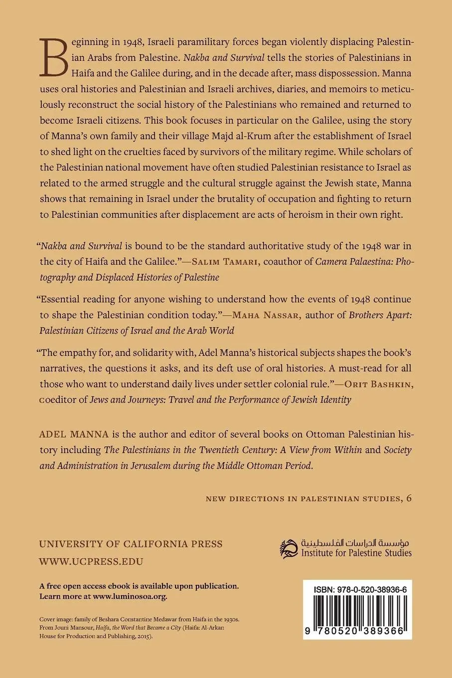 Rückseite: 9780520389366 | Nakba and Survival | Adel Manna | Taschenbuch | Englisch | 2022