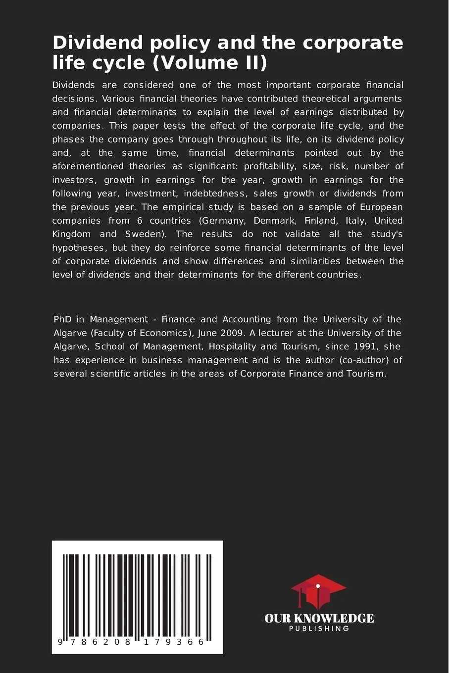 Rückseite: 9786208179366 | Dividend policy and the corporate life cycle (Volume II) | Salsa