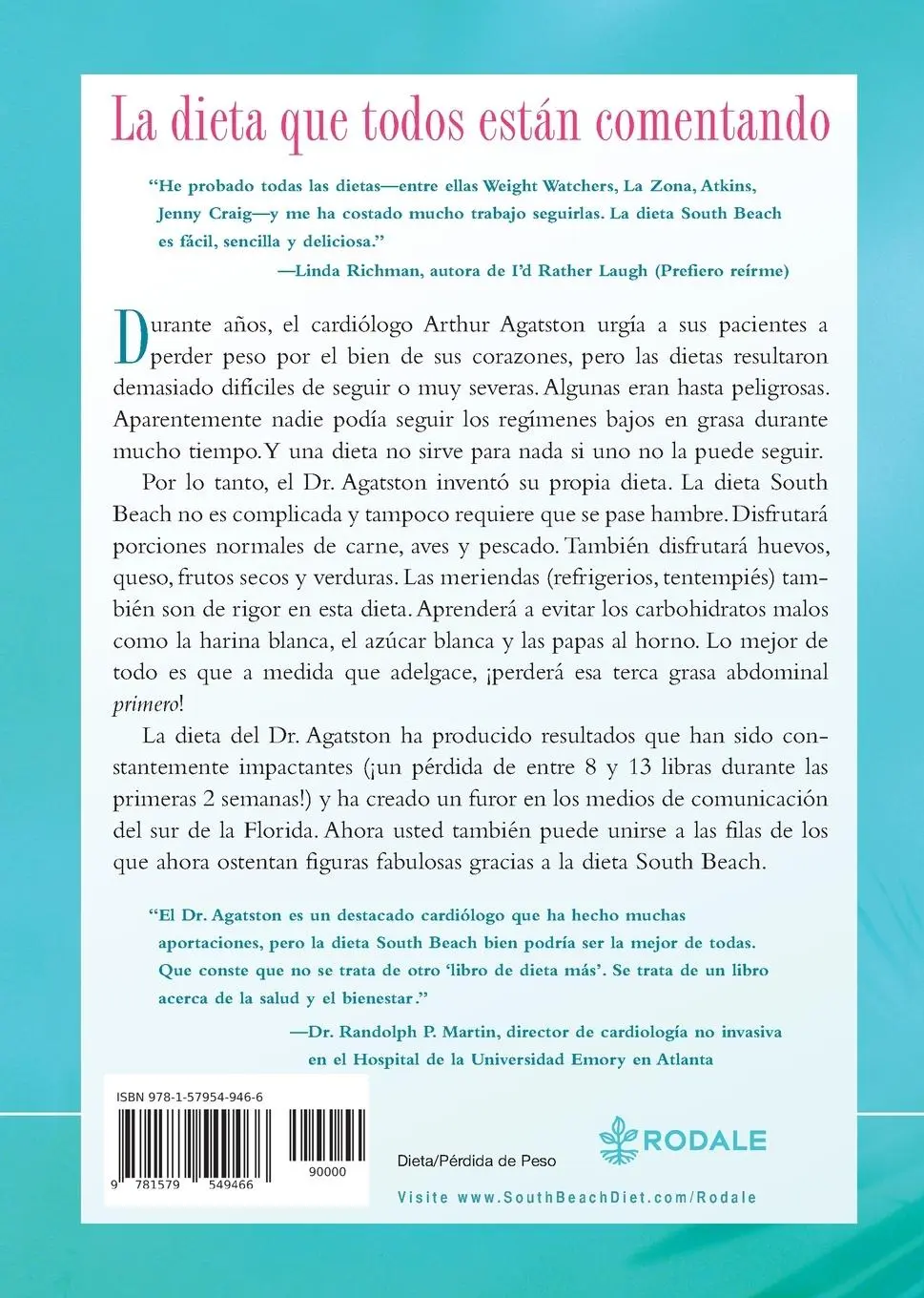 Rückseite: 9781579549466 | La Dieta South Beach | Arthur Agatston | Taschenbuch | Spanisch | 2004