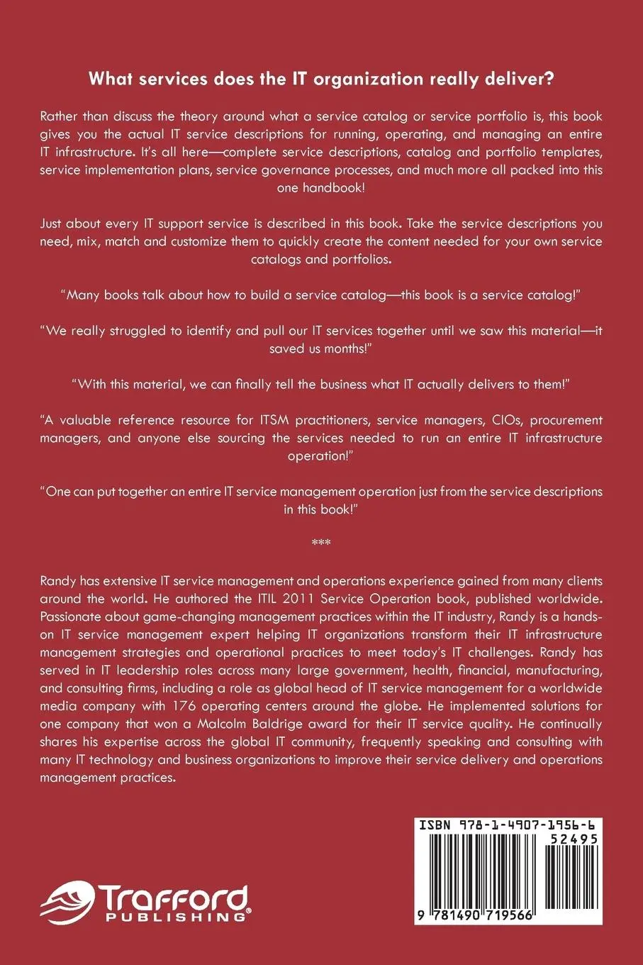 Rückseite: 9781490719566 | Servicing ITSM | Randy A. Steinberg | Taschenbuch | Englisch | 2013