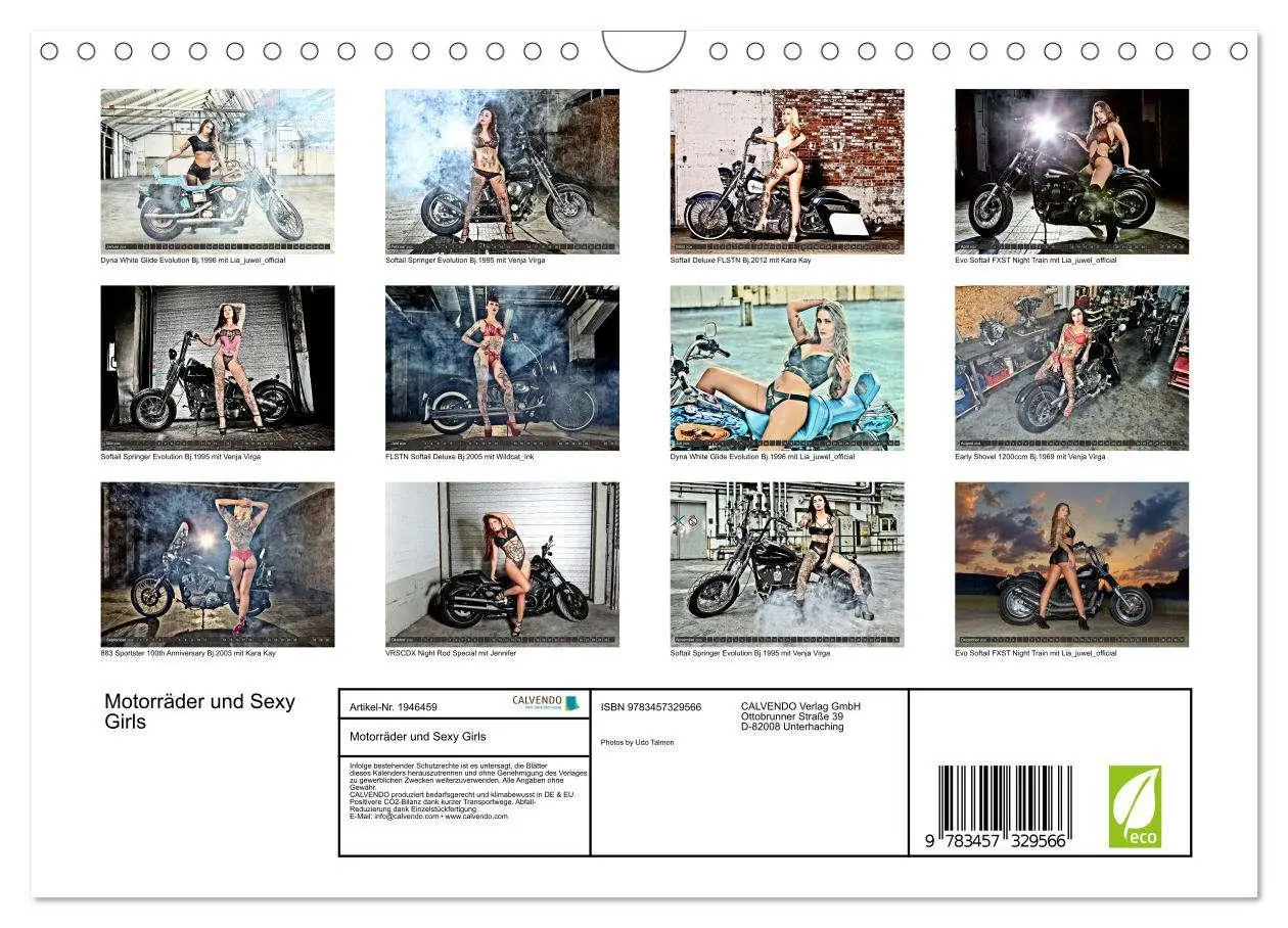 Bild: 9783457329566 | Motorräder und Sexy Girls (Wandkalender 2026 DIN A4 quer), CALVENDO...