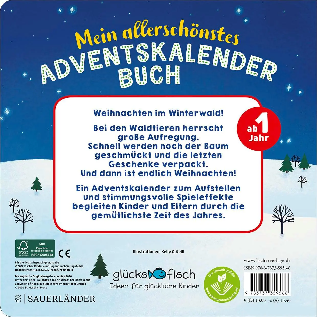 Rückseite: 9783737359566 | Glücksfisch: Mein allerschönstes Adventskalenderbuch | Kelly O`Neill