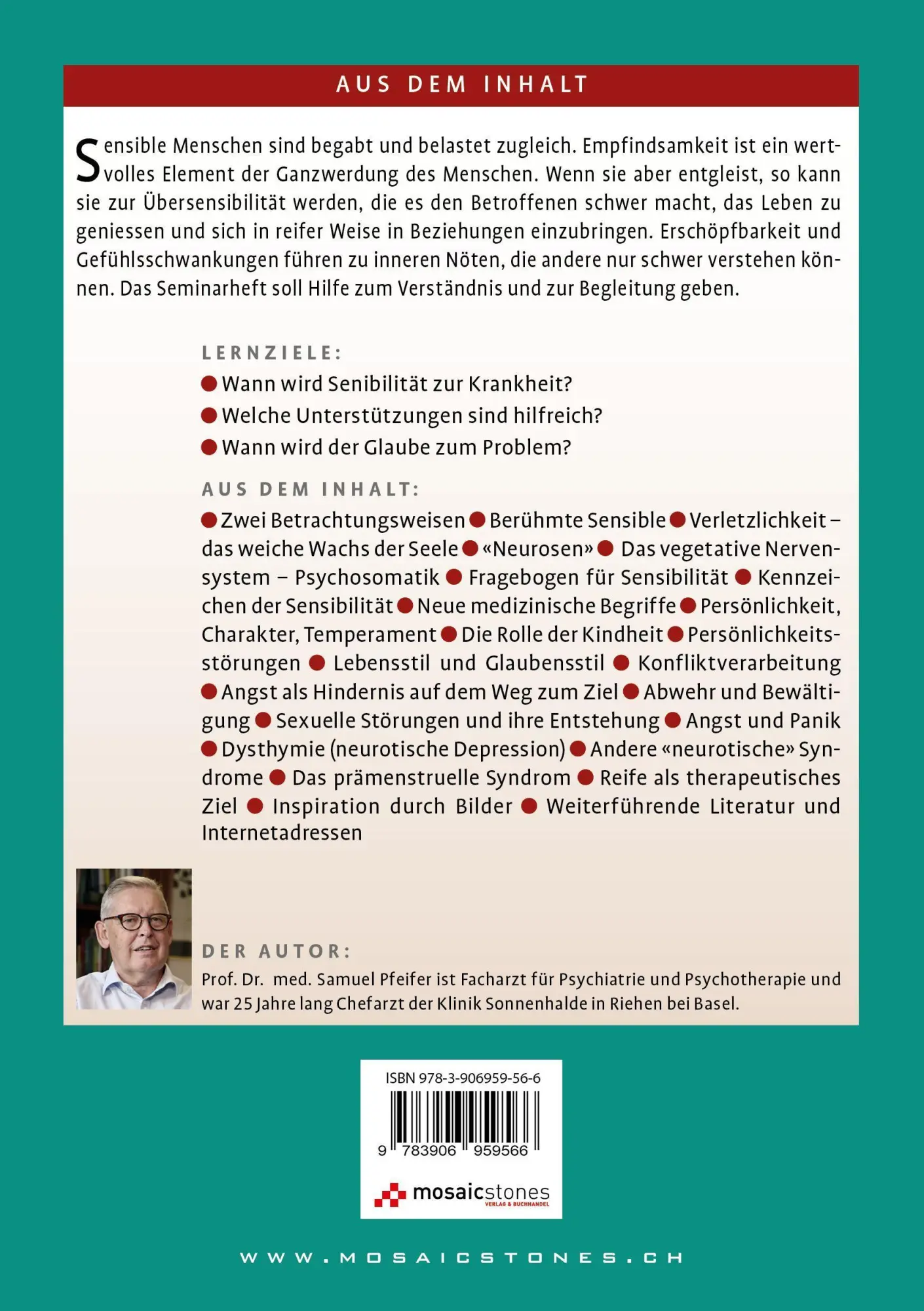 Bild: 9783906959566 | Sensibilität | Wenn sie zur Krankheit wird ... | Samuel Pfeifer | Buch