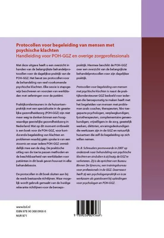 Rückseite: 9789036809566 | Protocollen voor begeleiding van mensen met psychische klachten | Buch