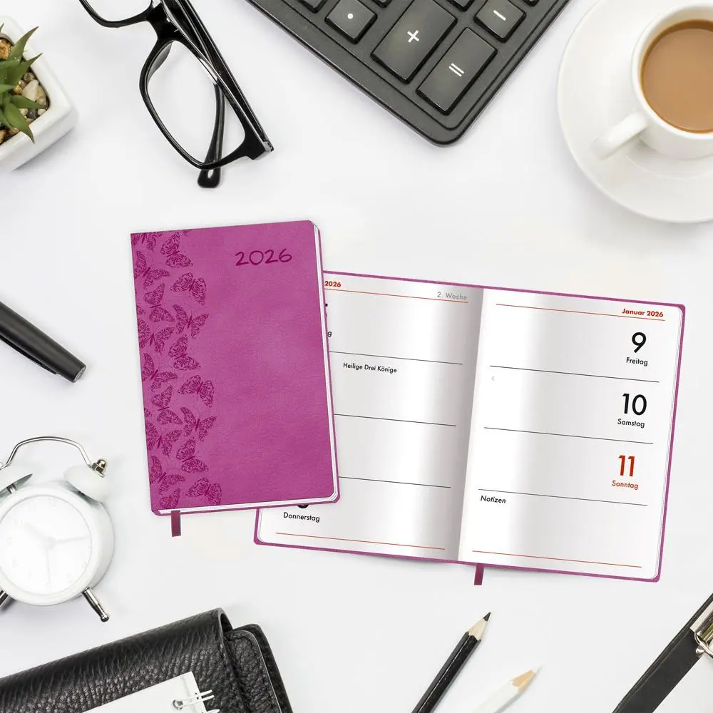 Bild: 4251901509666 | Trötsch Taschenkalender A7 Soft Touch Schmetterlinge 2026 | KG | 2026