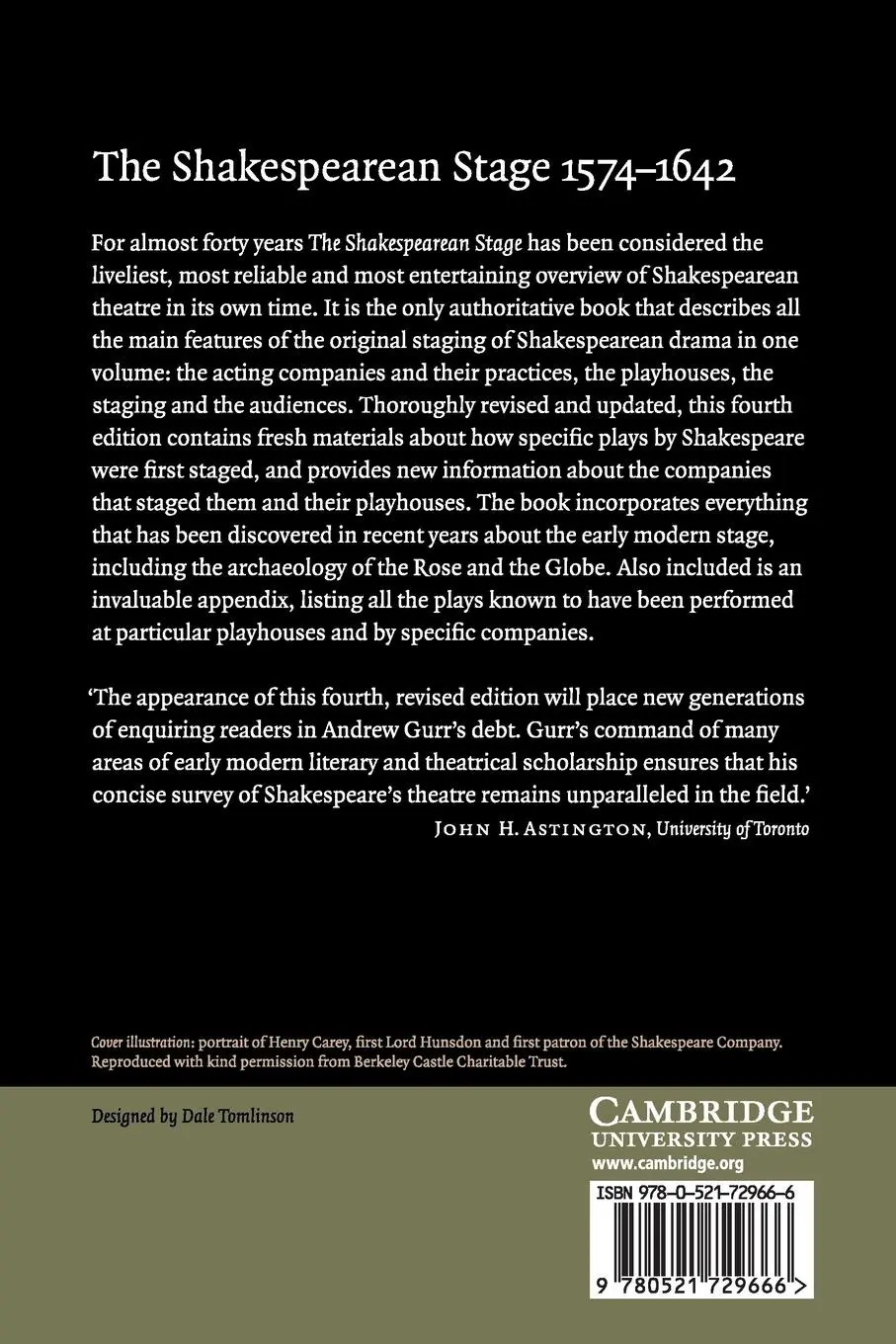 Rückseite: 9780521729666 | The Shakespearean Stage 1574-1642 | Andrew Gurr | Taschenbuch | 2016