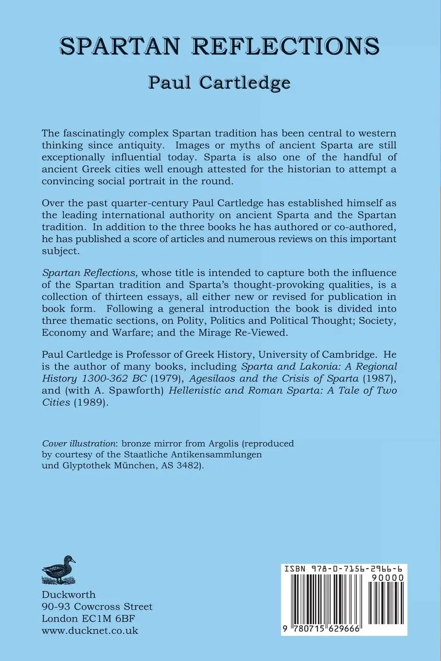 Rückseite: 9780715629666 | Spartan Reflections | Paul Cartledge | Taschenbuch | Englisch | 2001