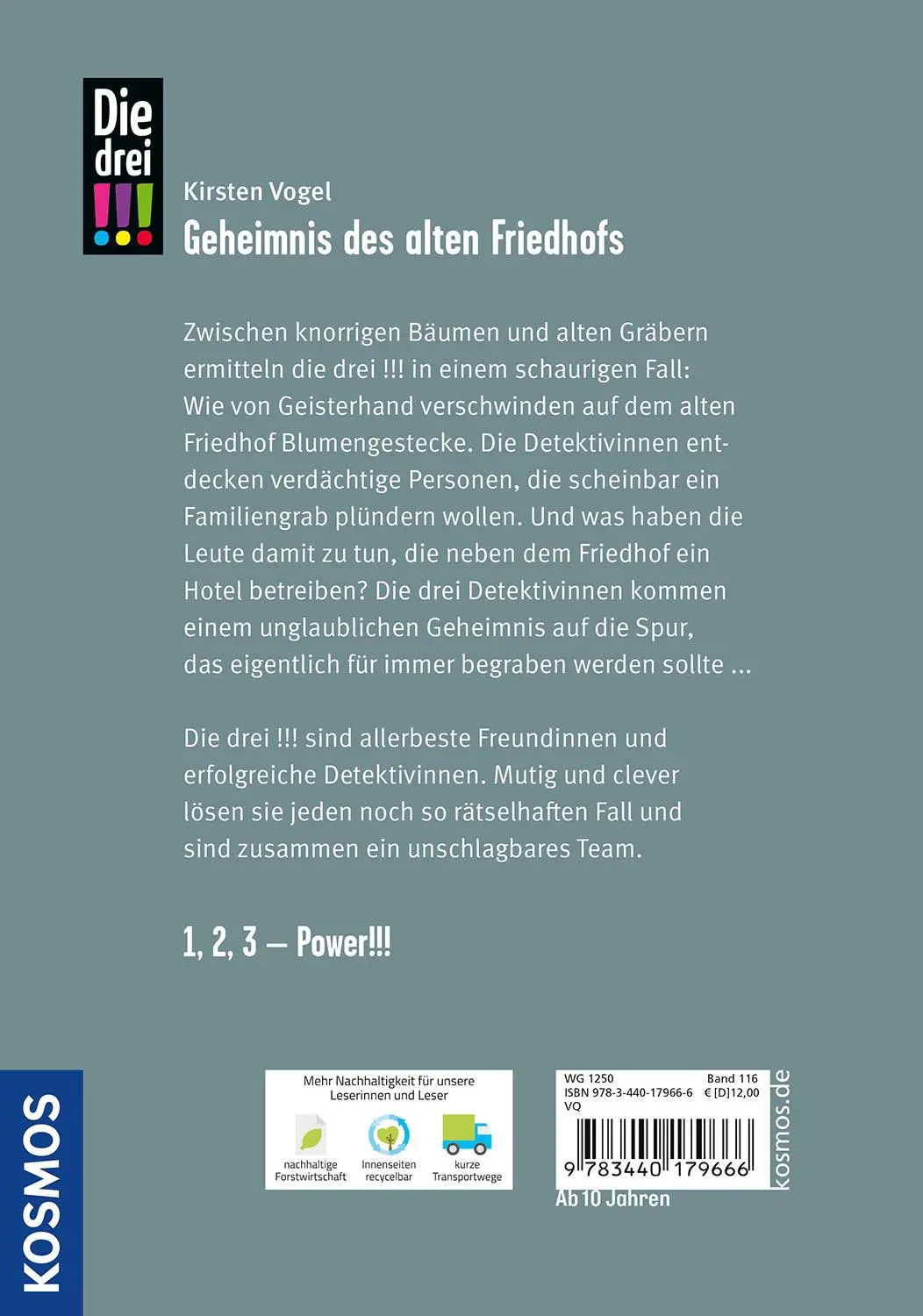 Bild: 9783440179666 | Die drei !!!,116, Geheimnis des alten Friedhofs | Kirsten Vogel | Buch