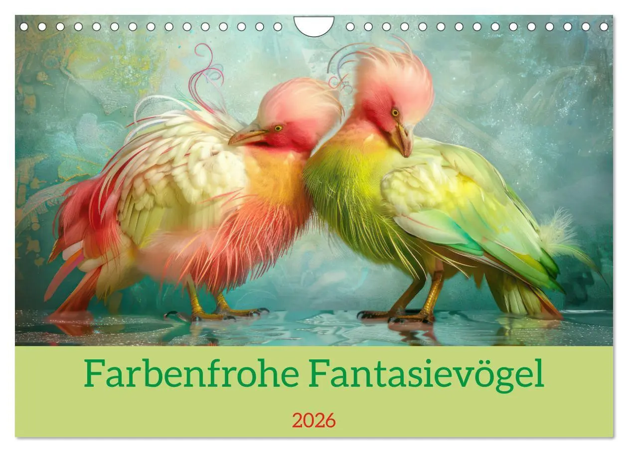 Cover: 9783457319666 | Farbenfrohe Fantasievögel (Wandkalender 2026 DIN A4 quer), CALVENDO...