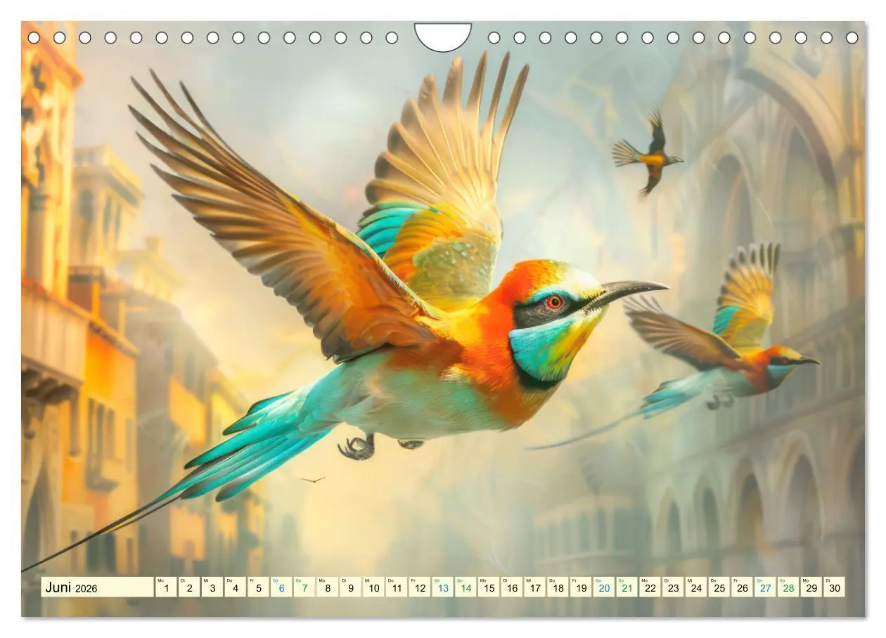Bild: 9783457319666 | Farbenfrohe Fantasievögel (Wandkalender 2026 DIN A4 quer), CALVENDO...
