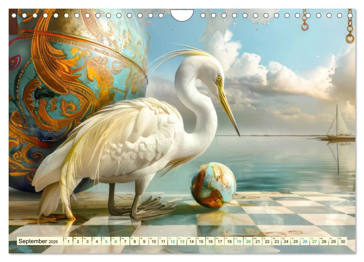 Bild: 9783457319666 | Farbenfrohe Fantasievögel (Wandkalender 2026 DIN A4 quer), CALVENDO...