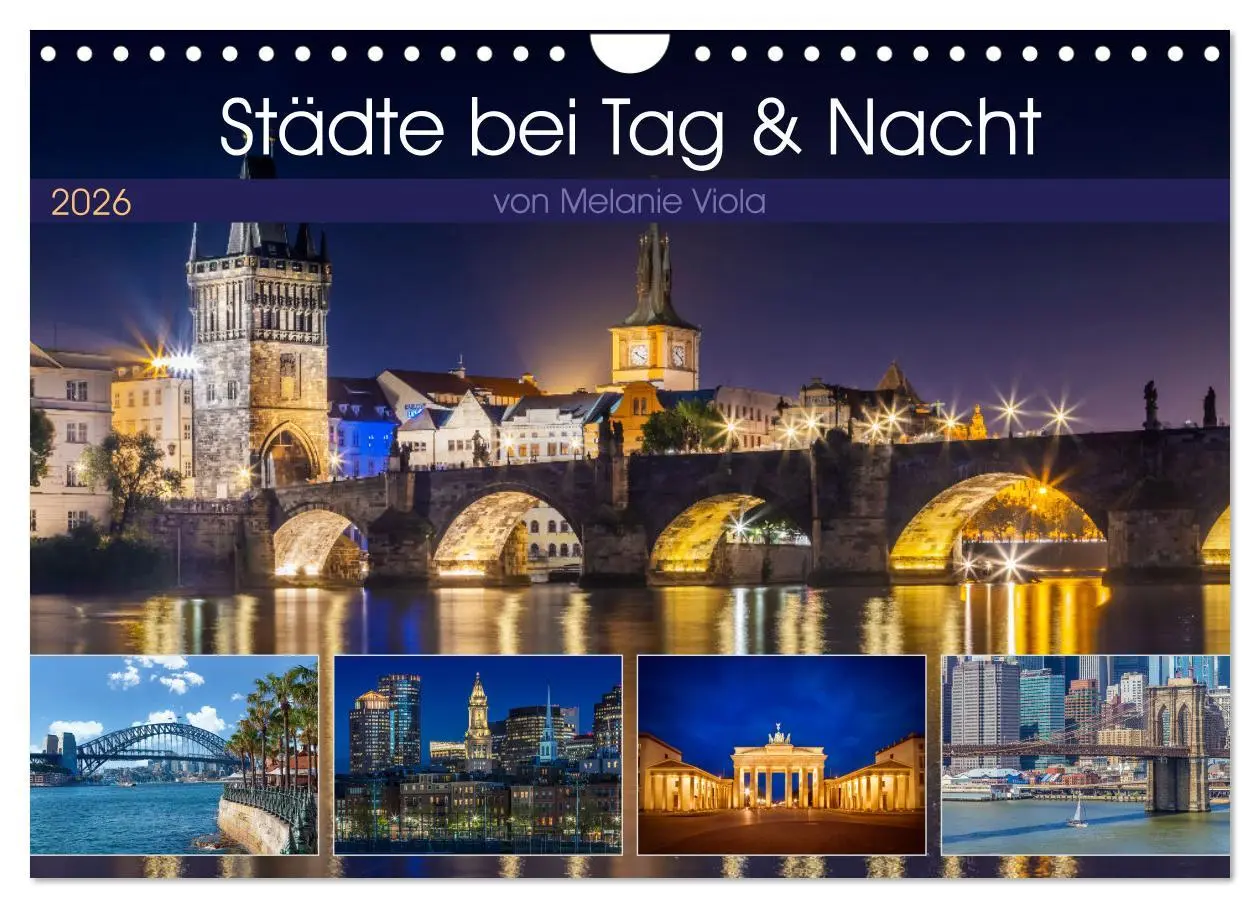 Cover: 9783457559666 | Städte bei Tag und Nacht (Wandkalender 2026 DIN A4 quer), CALVENDO...