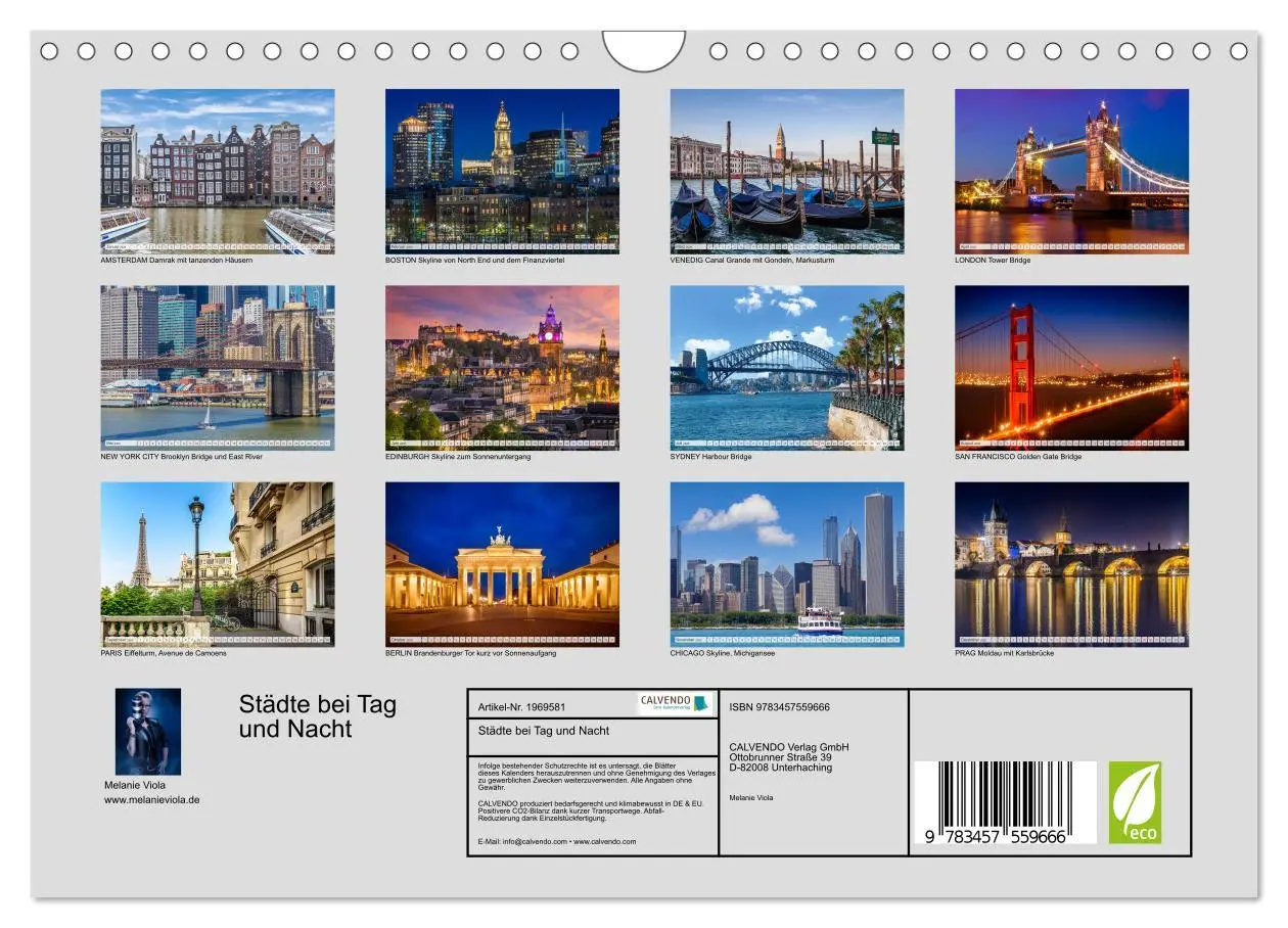 Bild: 9783457559666 | Städte bei Tag und Nacht (Wandkalender 2026 DIN A4 quer), CALVENDO...