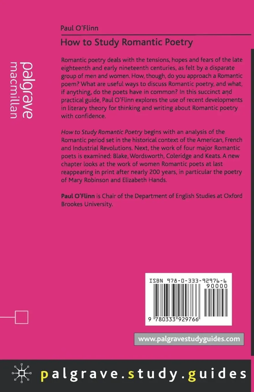 Rückseite: 9780333929766 | How to Study Romantic Poetry | Paul O'Flinn | Taschenbuch | Englisch
