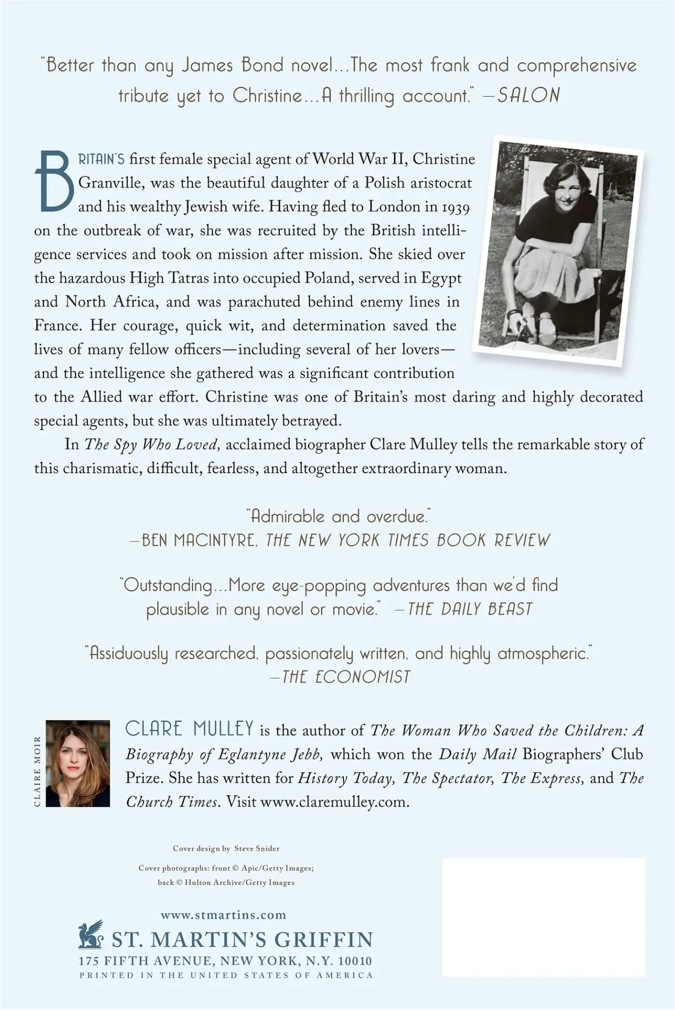 Rückseite: 9781250049766 | Spy Who Loved | Clare Mulley | Taschenbuch | Englisch | 2014