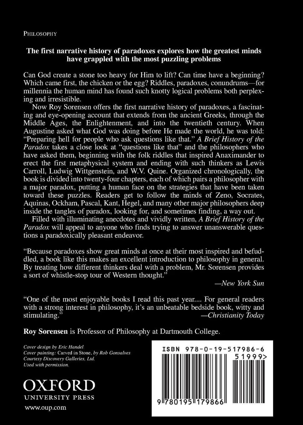 Rückseite: 9780195179866 | Brief History of the Paradox | Roy Sorensen | Taschenbuch | Englisch